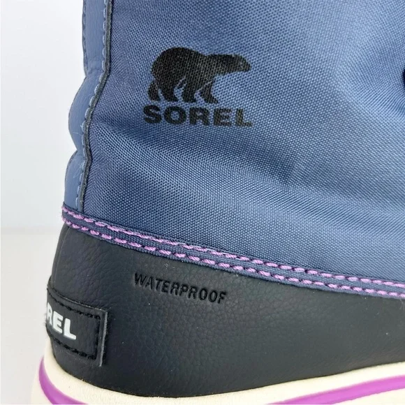 Sorel Cozy Carnival Waterproof Sporty Lightweight Lace Up Navy Blue Black Boots - Picture 10 of 13